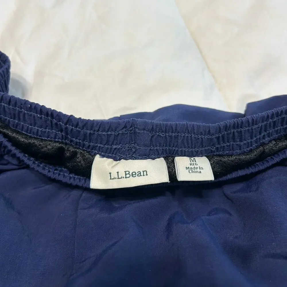 L.L.Bean Navy Blue Supplex Nylon Swim Trunks Mesh Lined Men’s Medium EUC